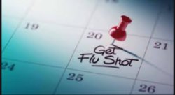 Image of calendar noting flu shot.